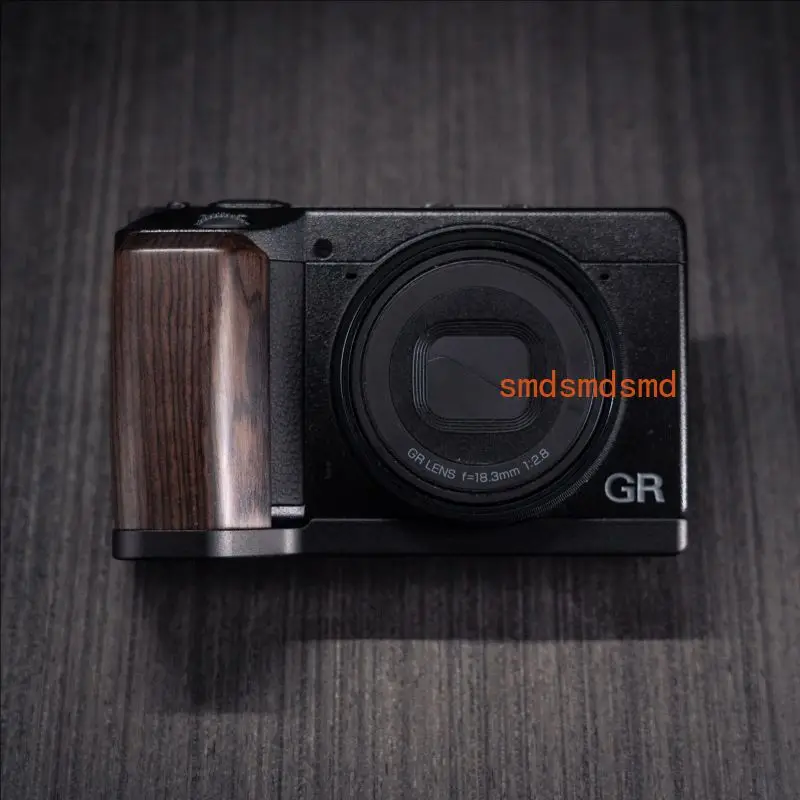 Wood L Hand Grip For Ricoh GR4 Camera With Aluminum Alloy Base Plate
