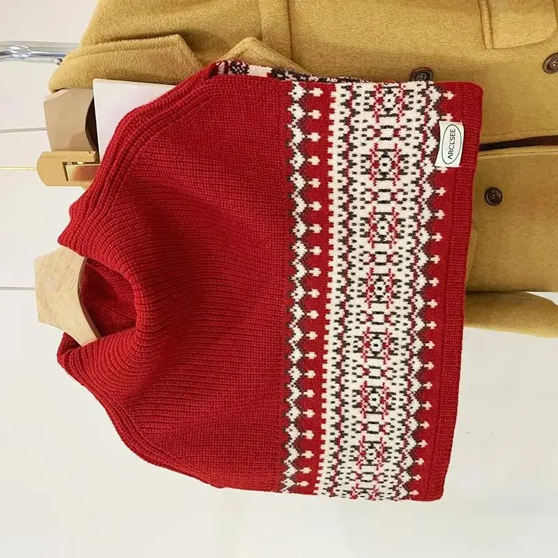 

High-Necked Knitted Pullover Shawl Scarf Women's Autumn And Winter Cloak Stacked Warm Scarf Women's Pullover Soft Sweater