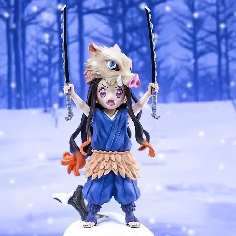 Ghost Exterminator Blade, You Bean COS Inosuke, Pig Head, Standing Position, Anime Figure Model, Ornament Wholesale
