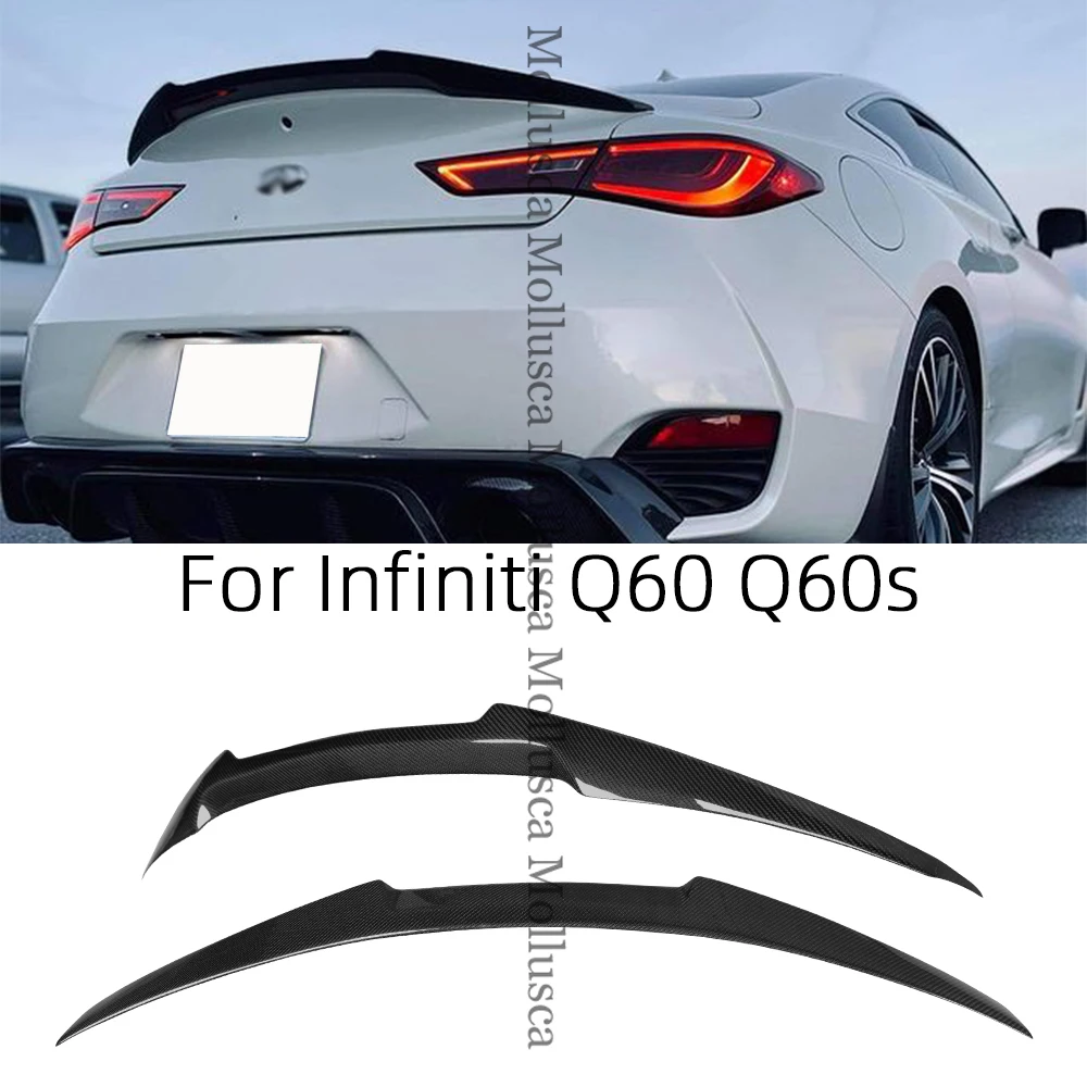 For Infiniti Q60 Q60S M4 Style Carbon fiber Rear Spoiler Trunk wing 2013-2023 FRP honeycomb Forged