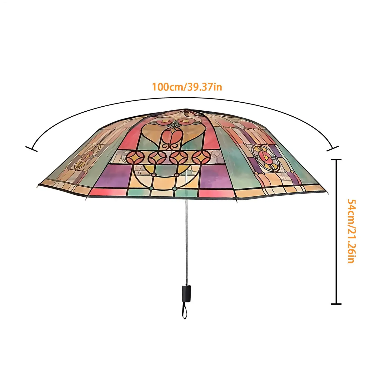 مظلة المظلة خمر مظلات الزجاج الملون للنساء إطار قوي حماية المطر المظلة للسيدات البالغات الأم #6