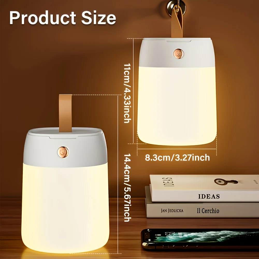 C2 Usb Rechargeable Night Light Rechargeable Bedside Lamp Stepless Dimming Hanging Outdoor Camping Lamp Portable Handheld Lamp