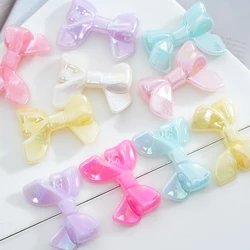 10pcs Acrylic Bow Loose Spacer Beads AB Color Beaded For Jewelry Making DIY Necklace Bracelet Accessories