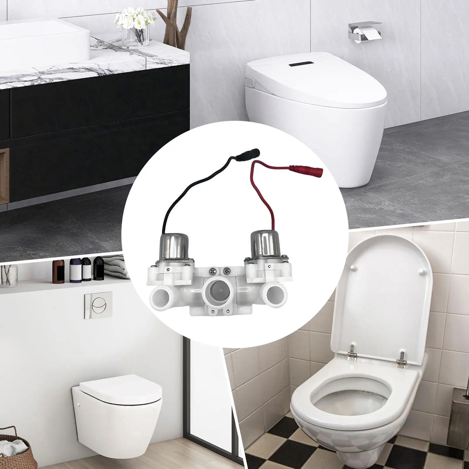 Tankless Toilet Solenoid Valve for Pulses Toilets without Water Tank Automatic Flushing Part Easy Installation Replacement