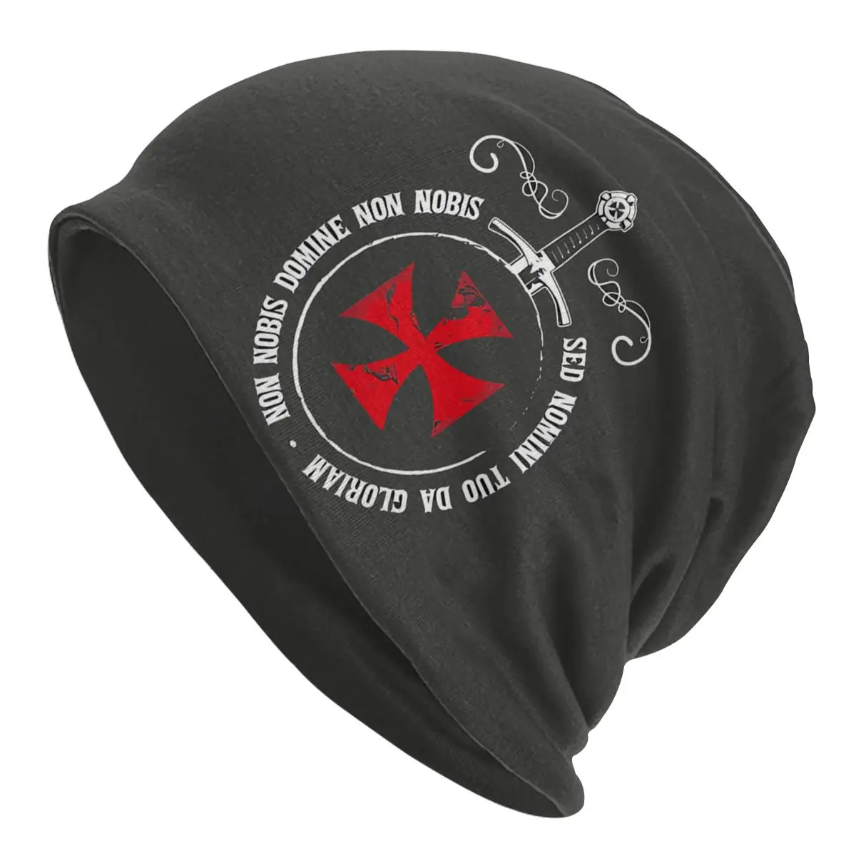 Crusader Emblem Seal Motto Sword Thin Bonnet Homme Outdoor Knights Templar Skullies Beanies Caps Creative Hats