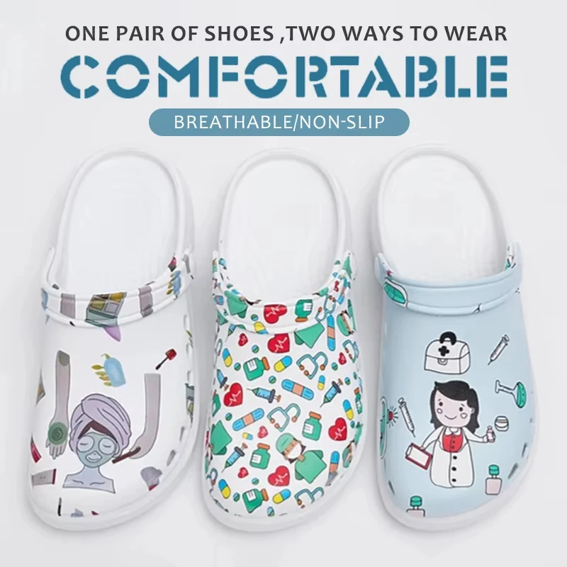 

Medical Slipper Women Doctor EVA Non-Slip Nurse Clogs Surgical Medical Shoes anti slip SPA Beauty Salon Hospital Shoes Cartoon