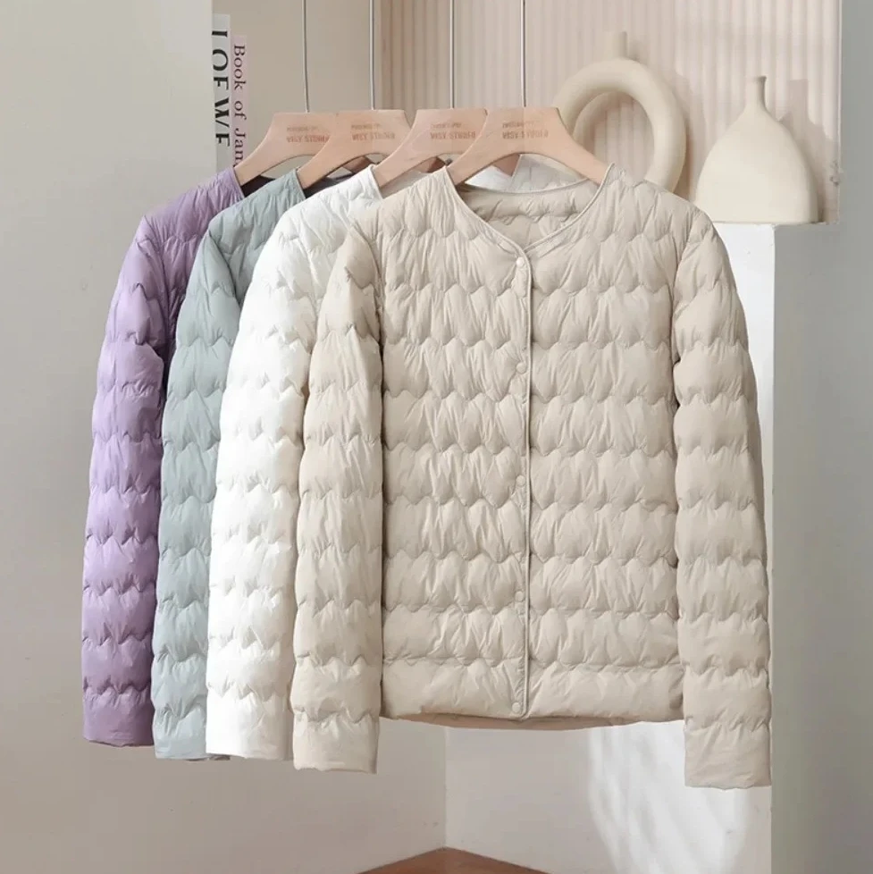 

White Duck Down Coat New Down Jacket Woman Autumn Winter 90% Liner Ultralight Thin Portable Puffer Jacket Keep Short Coat