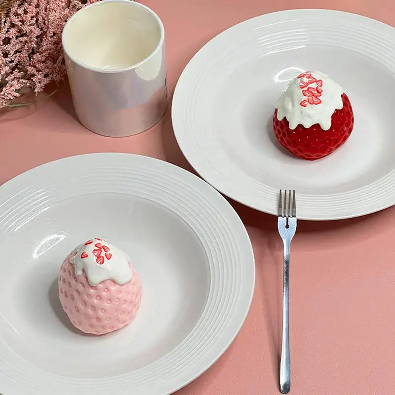 สตรอเบอร์รี่ความเครียดของเล่นบีบ Fidget Ball ซิลิโคนบีบของเล่นสําหรับผ่อนคลายและบรรเทาสําหรับเด็กวัยรุ่น