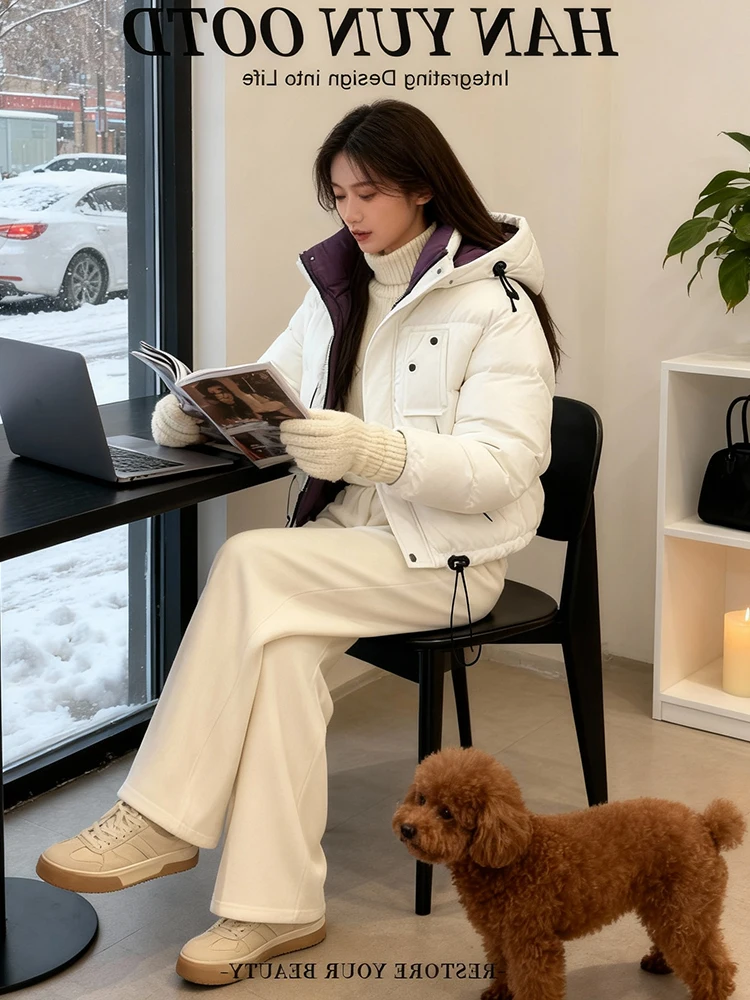 

Women's Thiened Fce Lined down Jaet round Ne Coat Windproof Warm Daily Wear Spring Autumn Winter Seasonal Faion