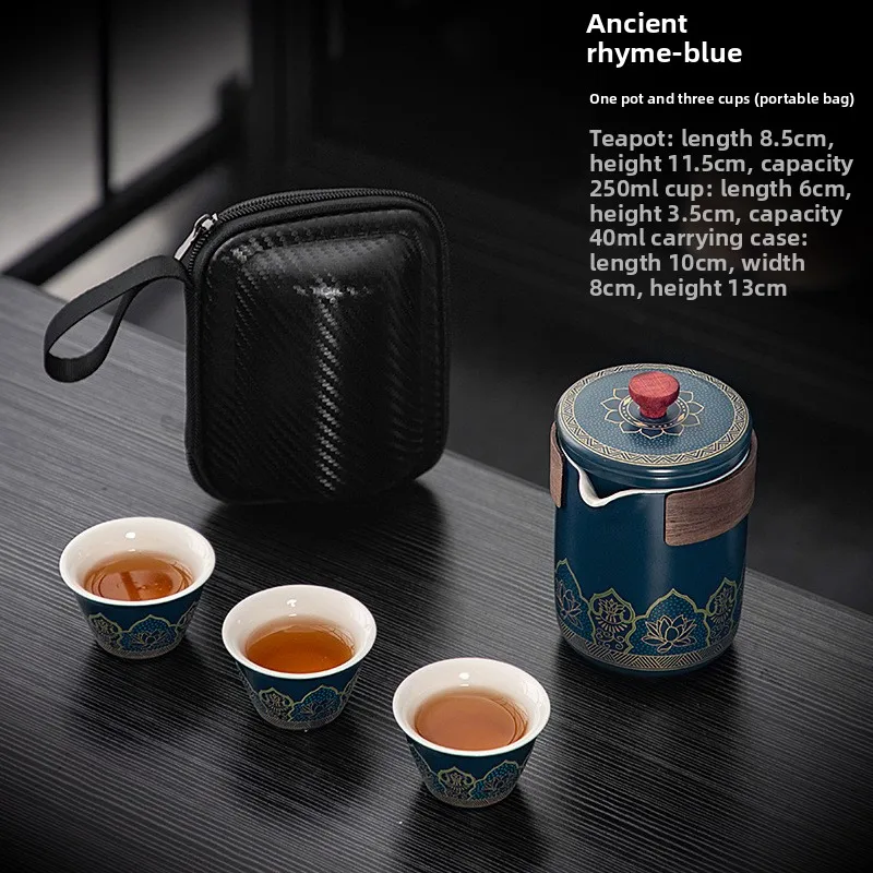 CX Portable Travel Tea Set Kuaike Cup Car One Pot Three Cups Business Gifts