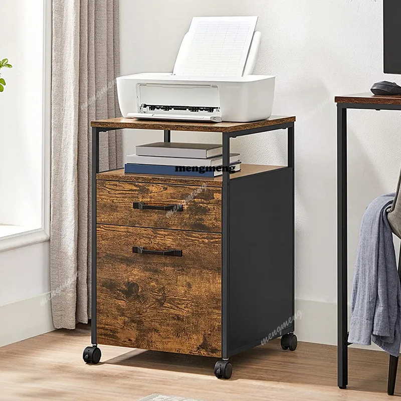 

Office Desktop Storage Shelf Data Storage Double Drawer Cabinet