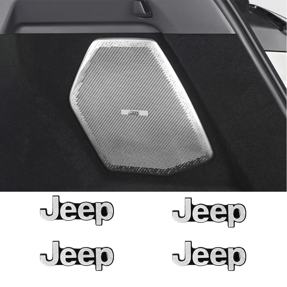 2/4 Peças Emblema Adesivo de Áudio para Carro, Acessórios para Jeep Wrangler Renegade Compass Gladiator Cherokee JL Grand