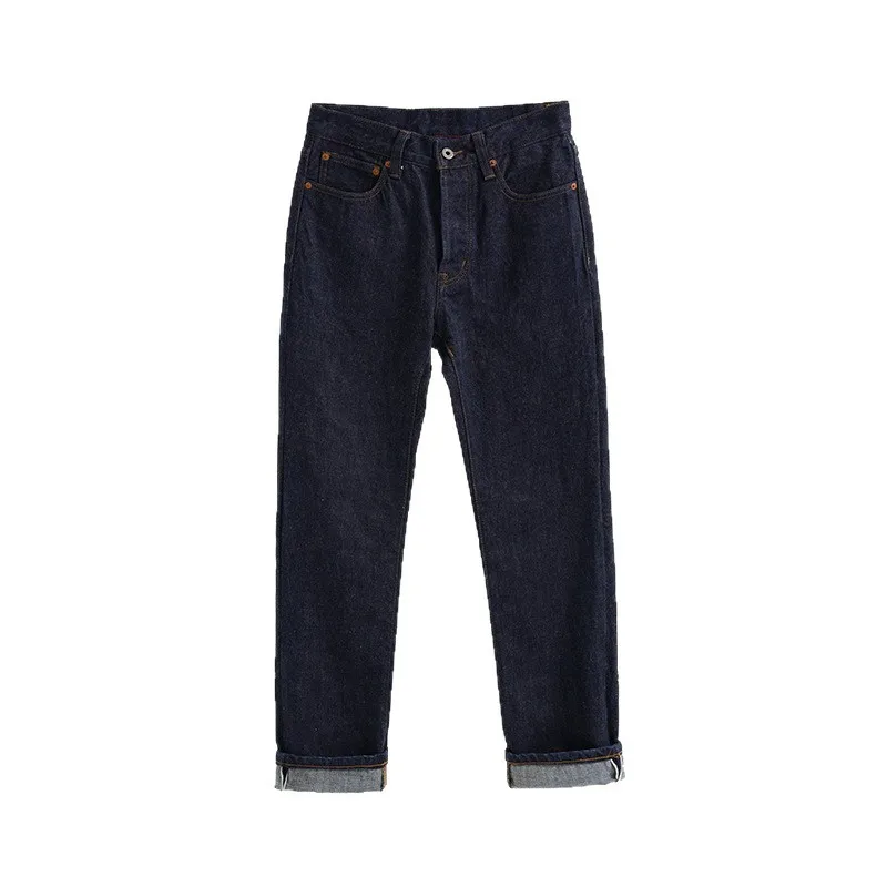 

Button Fly 15oz 100% Cotton Heavyweight Raw Selvedge Denim Jeans for Men Japanese Vintage Desizing Washed Straight Leg Pants