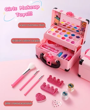 Set cosmetico Princess per ragazze Kit trucco di sicurezza non tossico Lucidalabbra, ombretto per smalto, confezione regalo di compleanno Certificato ASTM/CE