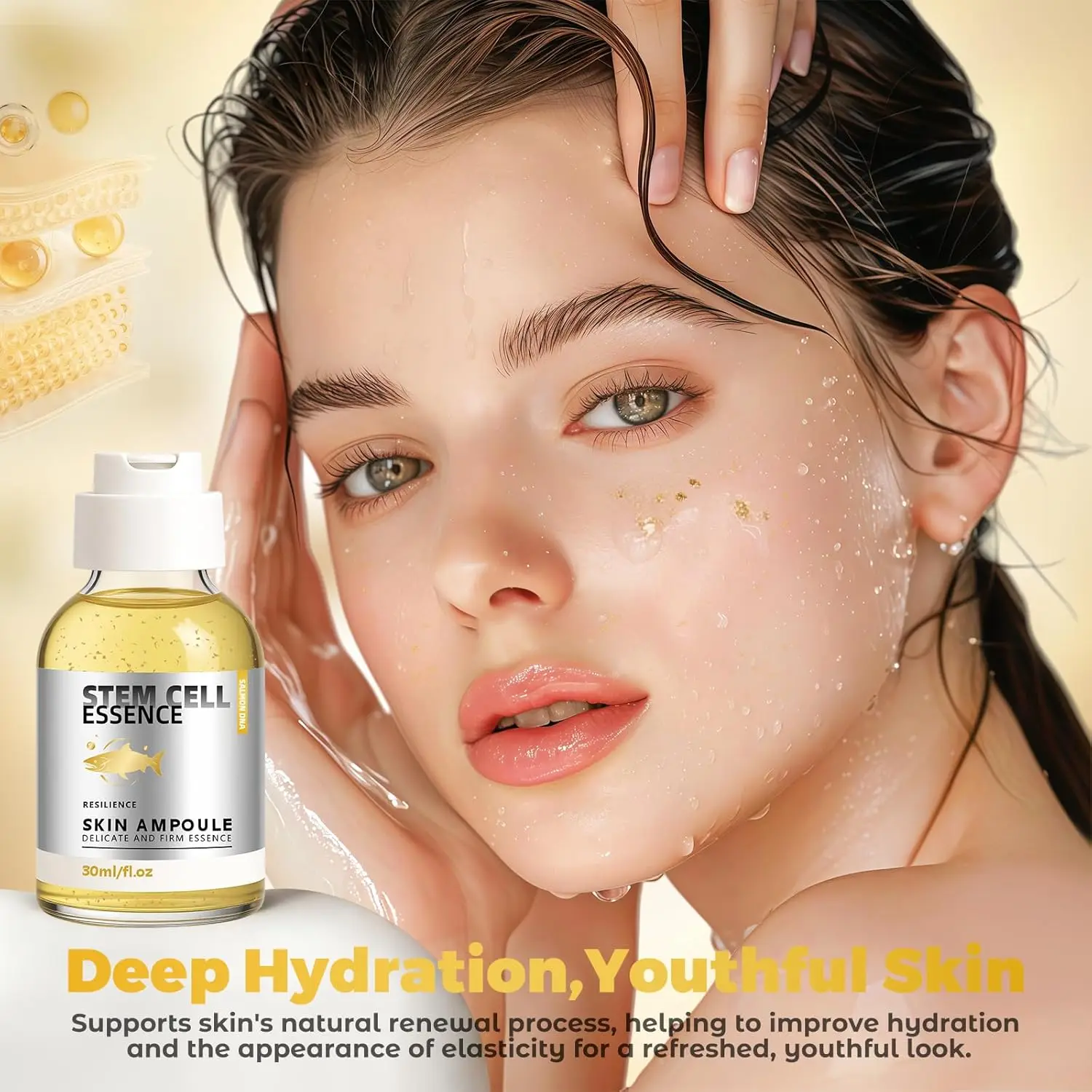 Salmon DNA Ampoule,Salmon Stem Cell Serum with PDRN,Infused with Niacinamide,Ampoule for Deep Hydration, Radiance, 1 fl.oz