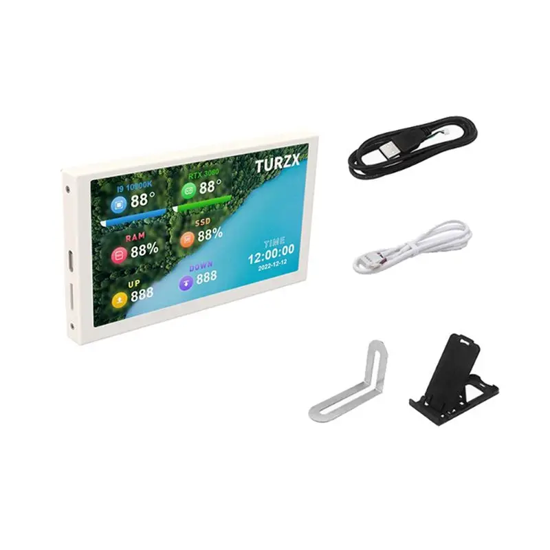 B27B Dynamic 800X480 LCD Display 5 Inch IPS Type-C Secondary Screen CPU GPU RAM HDD Monitoring AIDA64 Compatible WHITE