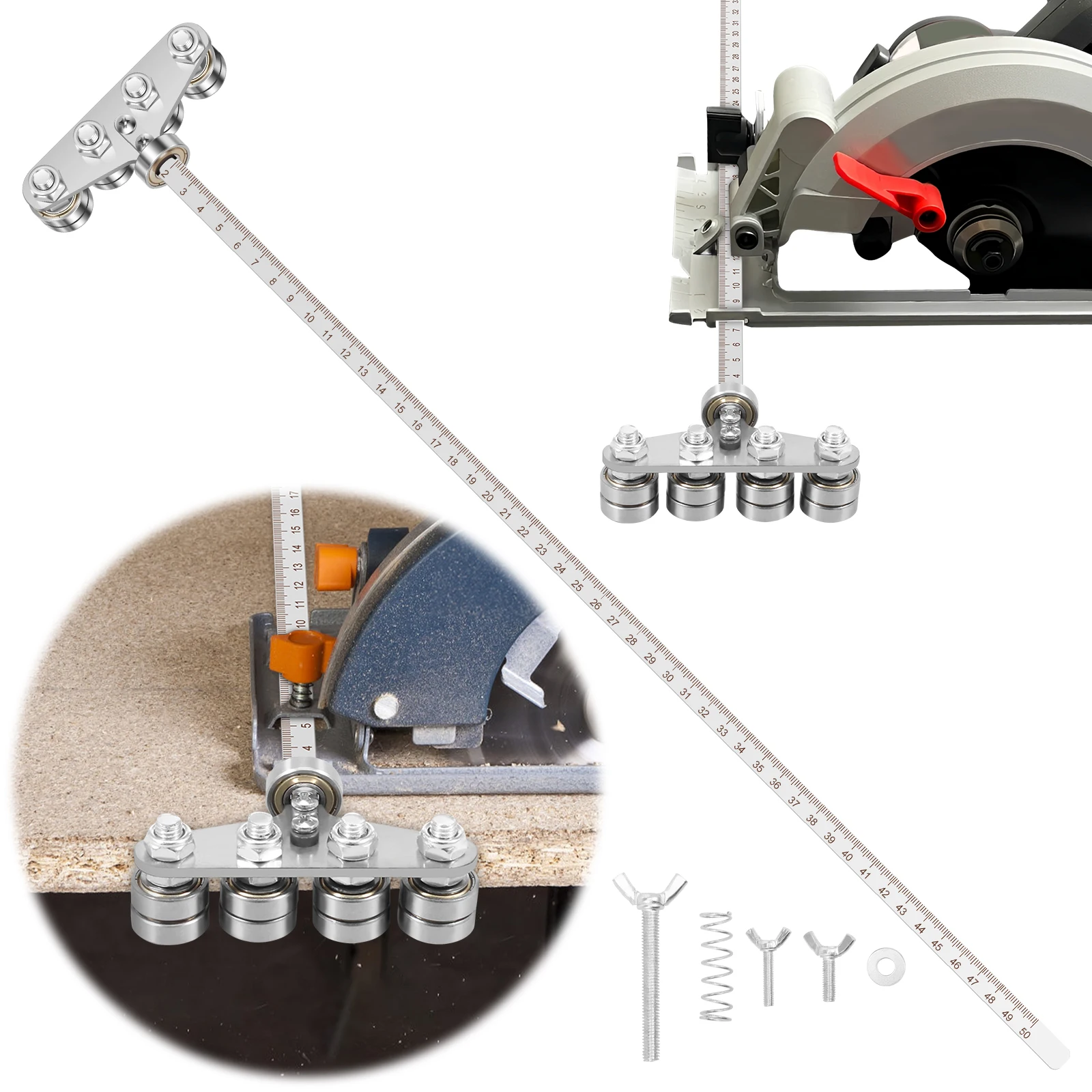 Positioning Calipers for Precise Measurements and Wood Cutting 20inch Universal Adjustable Cutting Circular Saw Guide Rail Stain