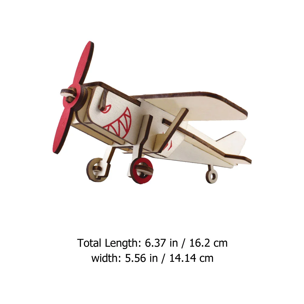 1 Set Wooden Assembly Puzzle Crafts 3D DIY Airplane Model Toy for Children wooden puzzle craft handmade assembled airplane model