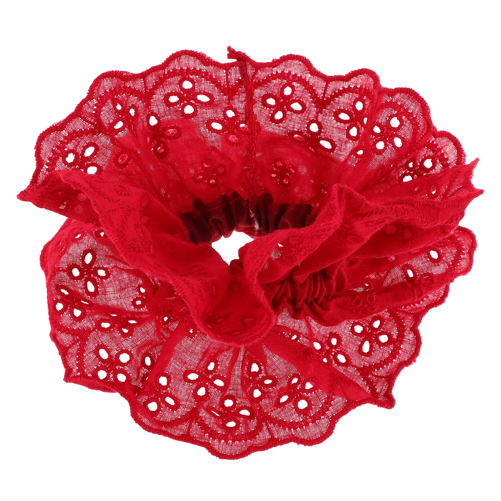 

Lace Scrunchies Hair Ties Elastic Ponytail Holders Double Layer Hairbands For Women Girls Party Dance Wedding Accessories