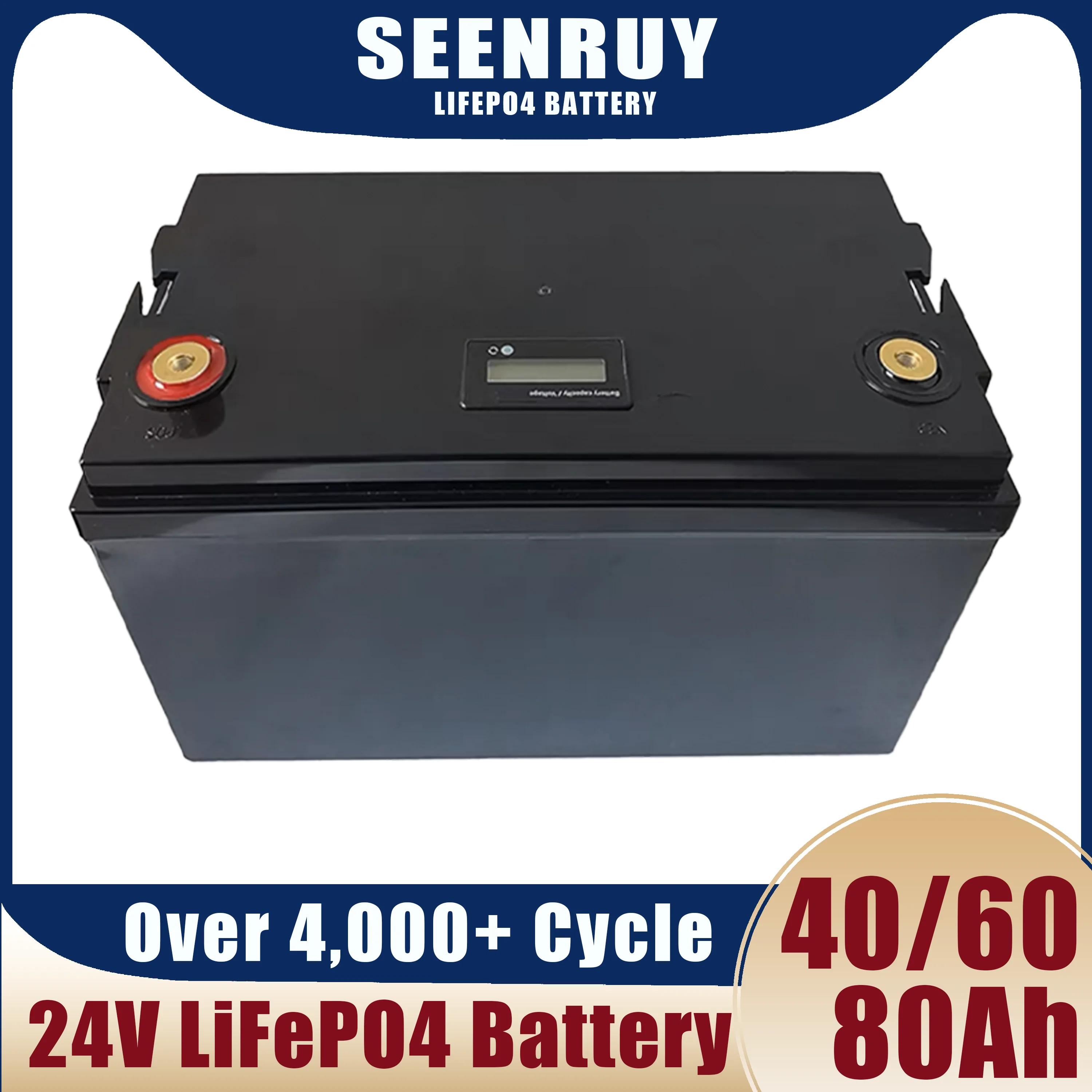 24V 80Ah 60Ah 40Ah LiFePO4 Battery Pack Deep Cycle for Backup Power Solar Energy Storage Golf Cart with Charger Hot Sale