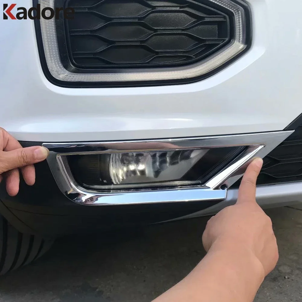 For Volkswagen T-ROC TROC 2017 2018 2019 Front Foglight Fog Light Cover Trim Car Protective Accessories ABS Chrome 2pcs/set