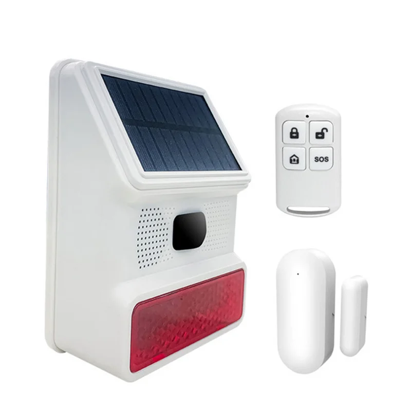 

B03B-для PGST GSM домашняя охранная сигнализация 433 МГц Беспроводная солнечная сирена Звуковая световая сигнализация Открытый звуковой сигнал с пультом дистанционного управления