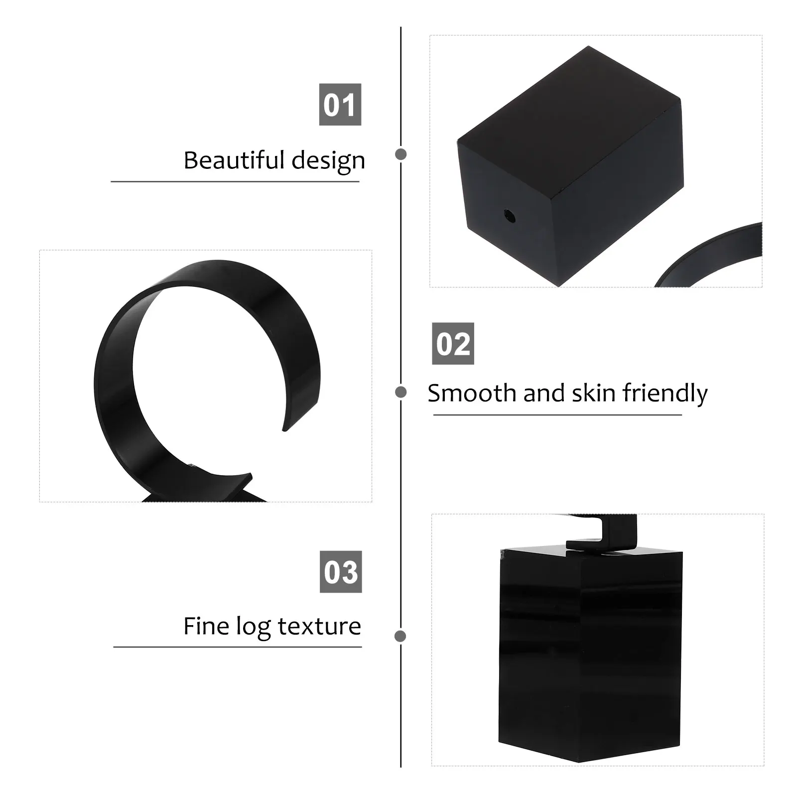 

1pc C-Shaped Watch Display Stand Single Holder Black Fine Acrylic Smooth Tactile Visual Appeal Simple Design for Wristwatches