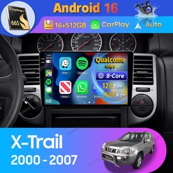 Android 16 Carplay Auto For Nissan X-Trail X Trail X - Trail T30 2000 - 2007 Car Radio GPS Navigation Video Player 2Din Stereo