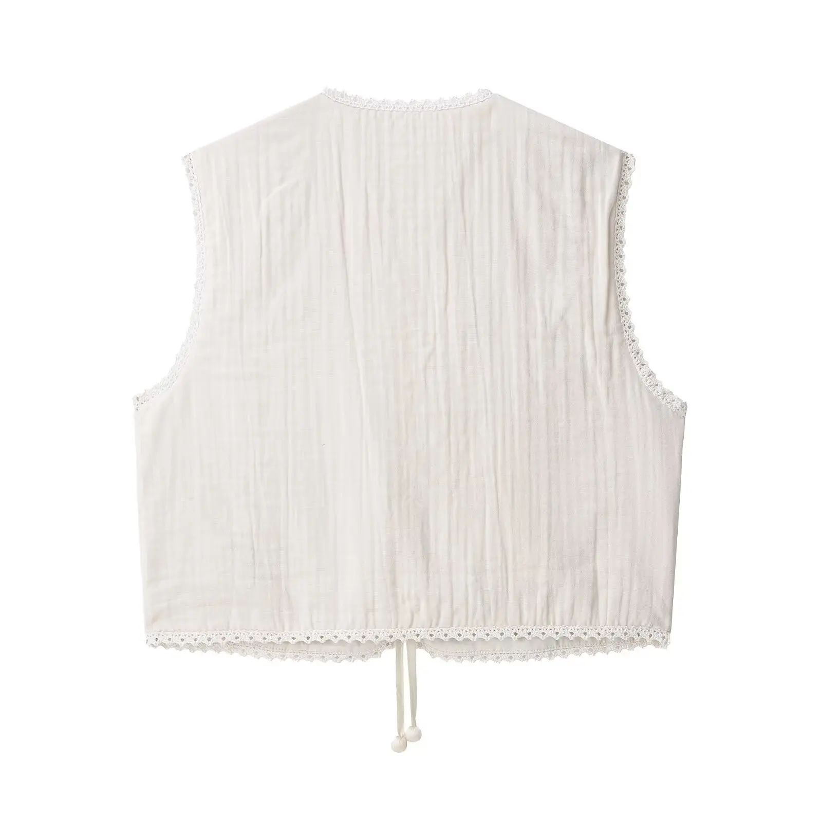 

JNLEAOG Spring New Faionable Cotton Floral Embroidery Vest Women's Clothing Versatile V-ne Polyester Fiber 00%