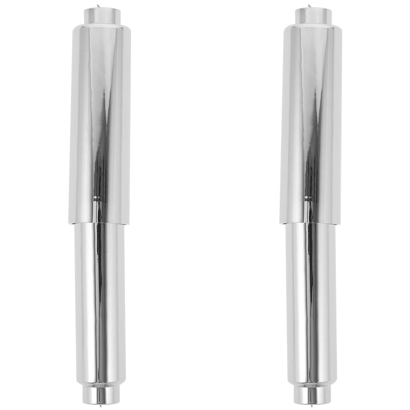 

2 pcs Spring Rod Roll Paper Holder Plastic Chrome Bathroom Paper Rack Stick Adjustable Stick