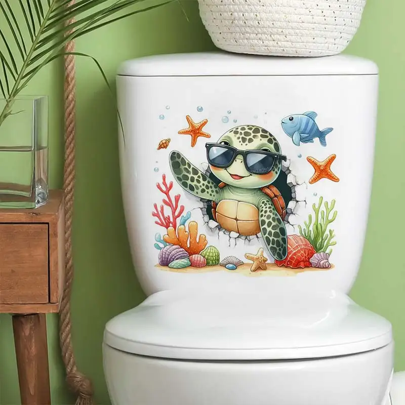 

Cartoon Cute Ocean Fish Animal Wall Sticker Bathroom Toilet Decor Living Room Cabinet Home Decoration Waterproof Decals M1009