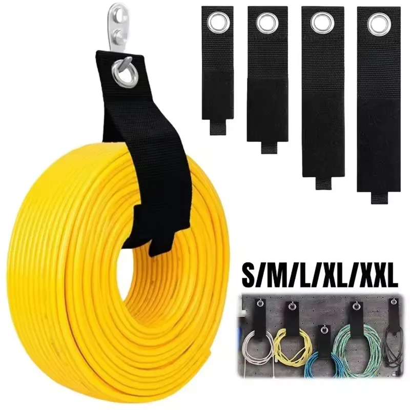 Heavy-Duty Storage Straps Reusable Extension Cord Organizer Cable Ties Hose Storage Accessory Holder Garage Organization