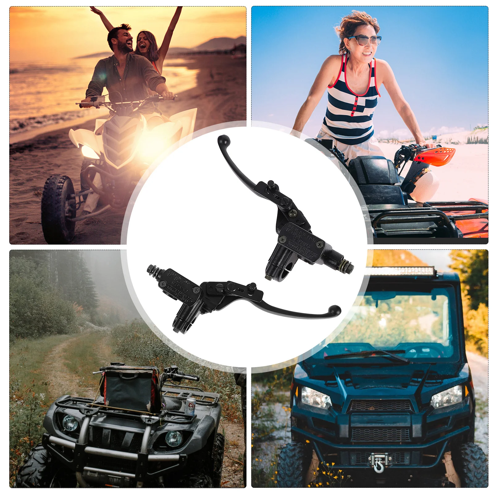 

2pcs Front Hydraulic Handlebar Parking Right Left Side Durable Replacement For Atv Accessories Brake Lever Atv Handlebar Brake