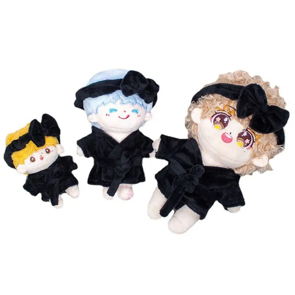 New Cute 10cm Cotton Doll Velvet Pajamas Clothes with Headband Set for 1/12 BJD Doll Sleep Clothes Bathrobe Dolls Accessories