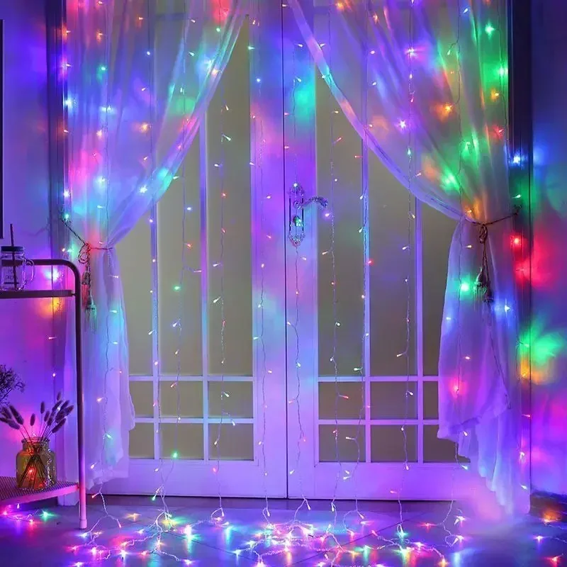 LED Christmas Lights Fairy String Lights Curtain Garland USB Festoon Remote Christmas Decoration for Home New Year 2025 Outdoor