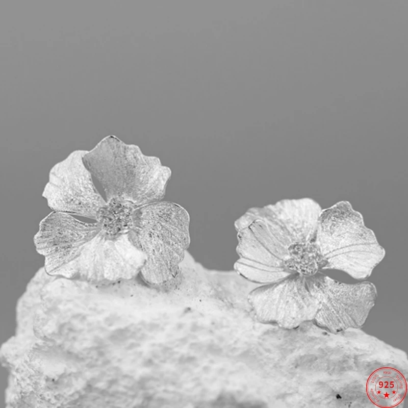 

S925 Sterling Silver Earrings for Women New Fashion Midsummer Night's Dream Peony Zircon Ear-drop Jewelry Free Shipping
