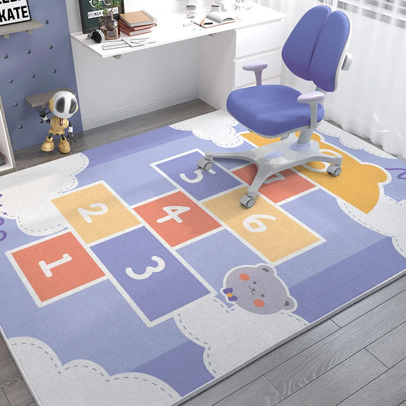 VIKAMA Children's Crawling Carpet New Cartoon Space Man Pattern - Easy to Clean Living Room Bedroom, Bedside Rug Home Decoration