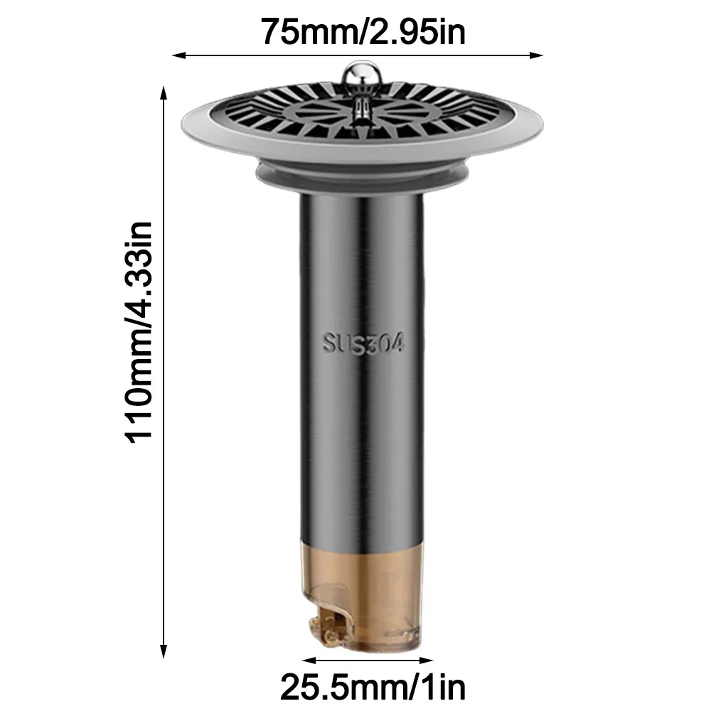 Stainless Steel Odor Proof Drain Core Hair Catcher Insect Proof Kitchen Sewer Sealing Ring Bathroom Drain Plug