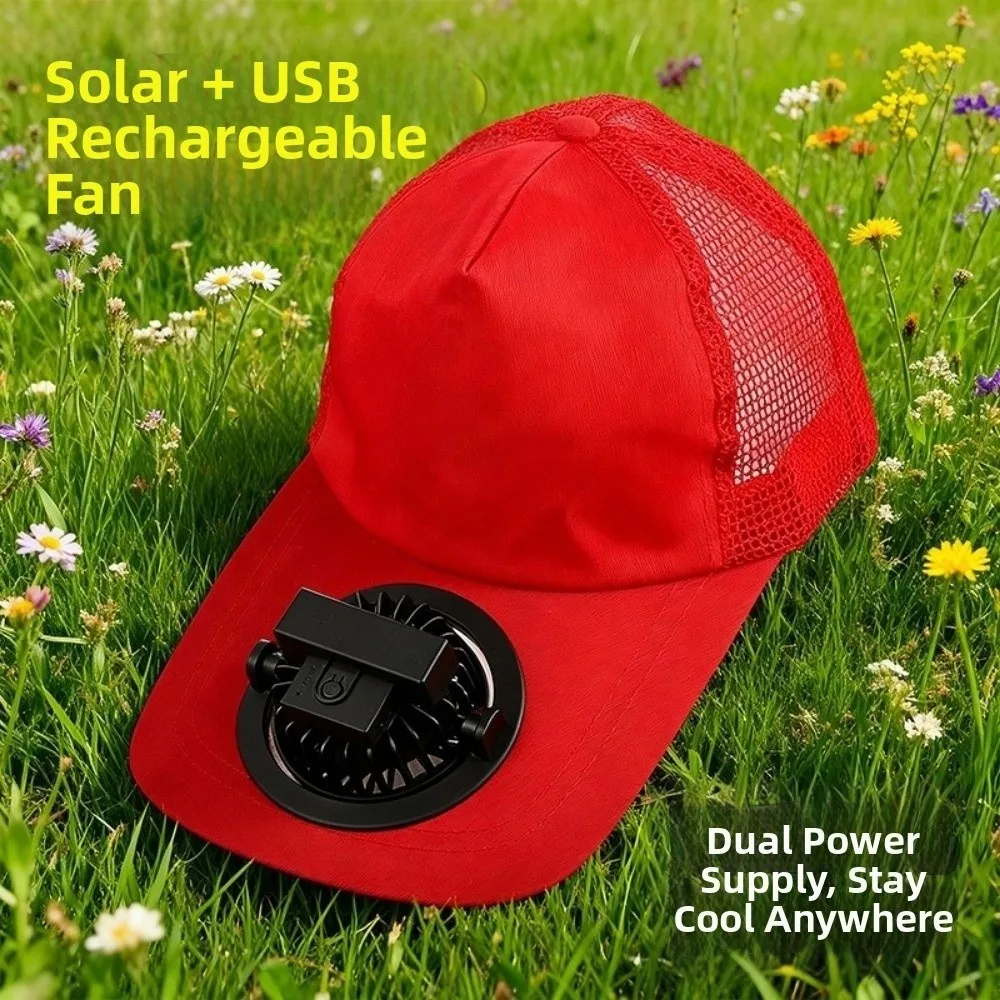 

Portable Breathable Summer Fan Sunhat Mesh Sun Protection Solar Fan Cap Wide Brim USB / Solar Powered Fishing Hat Sun Protection