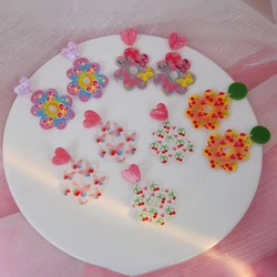 Simple Birght Colorful Dot Flower Sweet Earrings Korean Style Summer Trend Dopamine Round Acrylic Hanging Earring Fairy Jewelry