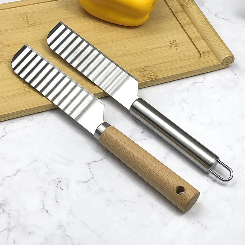 Stainless Steel Potato Wave Slicer Knife Household Vegetable Cutter Potato Cutting French Fries Cutter Kitchen Gadgets Tool