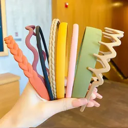 8Pcs/Set Colorful Non-slip Headbands for Women Men Frosted Hair Band Multi-style Washing Face Hairbands Hair Accessories