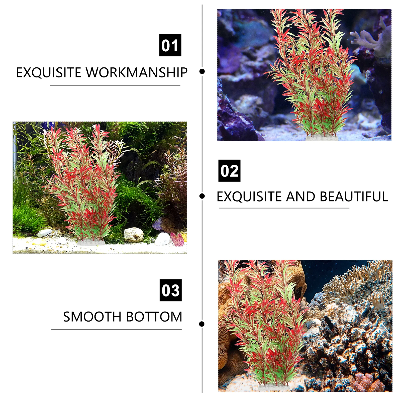 

1pc Artificial Aquatic Plant Plastic Water Grass Decoration for Aquarium Realistic Simulation Fish Tank Landscape nament