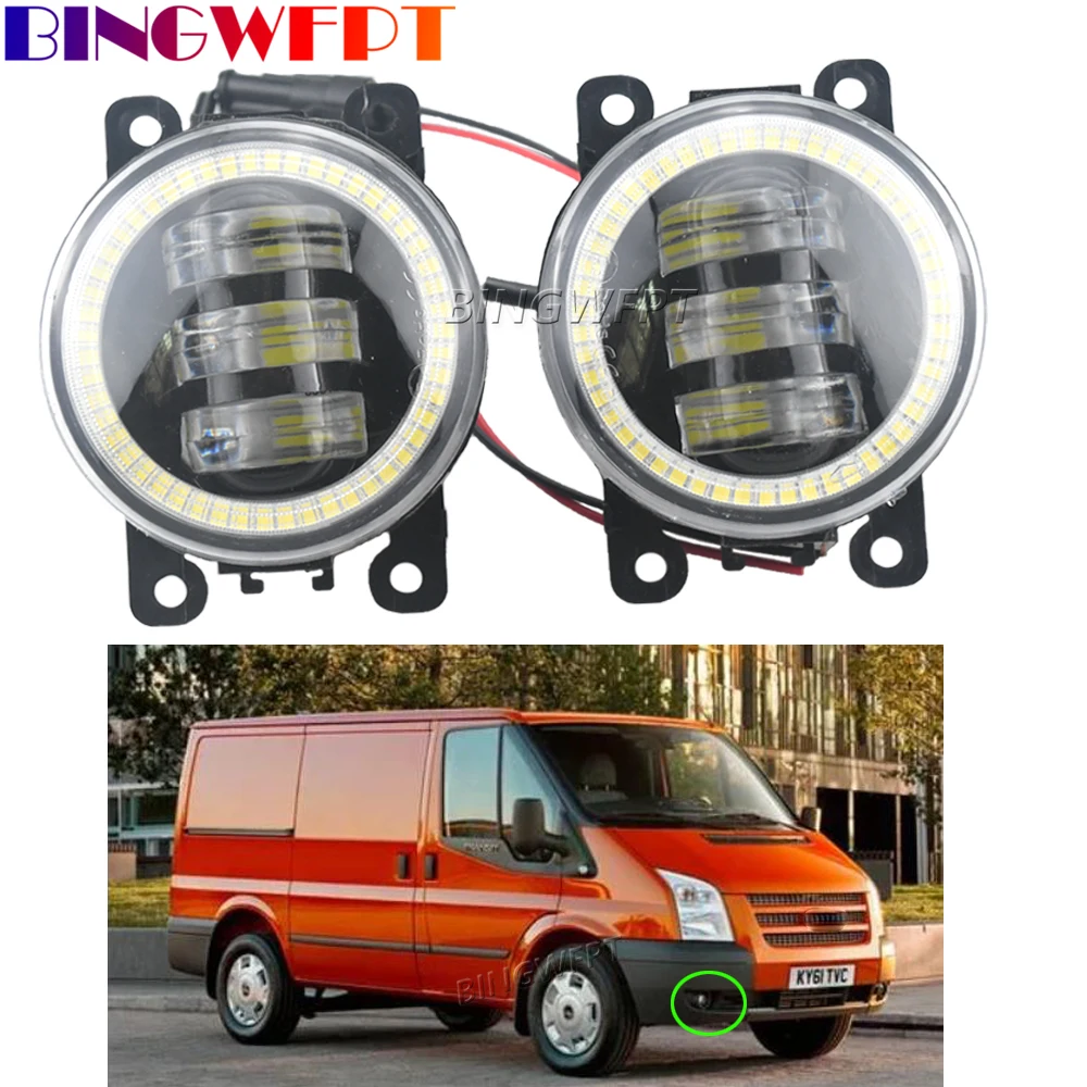 For Ford Transit Platform Chassis 2006 2007 2008 2009 2010 2011 2012 2013 2014 2015 Car LED Angel Eye Fog Light Headlight 2-pcs