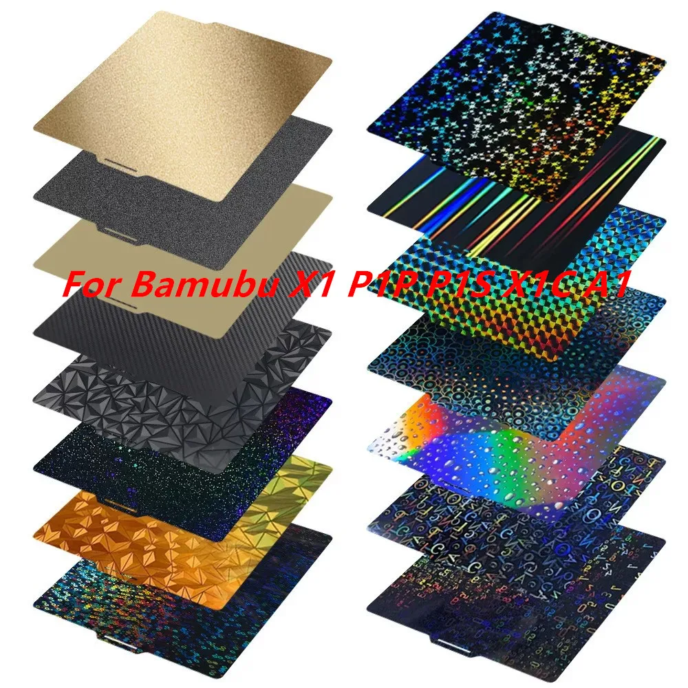 

For Bambu lab X1 PET Carbon Build Plate A1 PEI Sheet Textured Double Sided PEO PET Bed for Bambulab P1P P1S X1C Build Plate