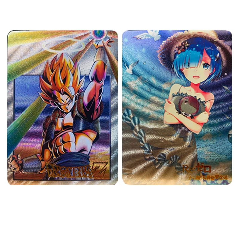 Diy Japanese Anime Goddess Story Raiden Shogun Monkey D. Luffy Kamado Nezuko Collectible Cards Christmas Gifts Children's Toys