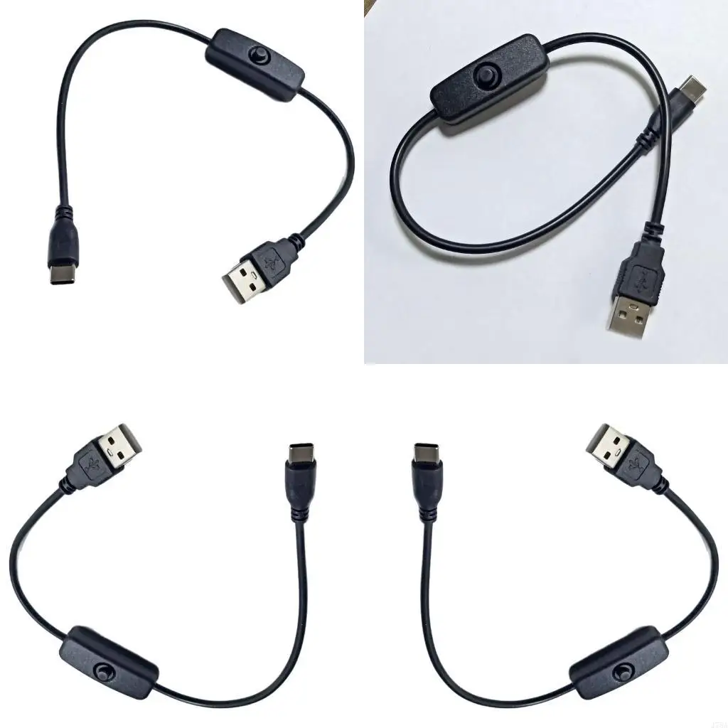 J78A 30cm USB to Type C Power Cable Extension Cord with Switching for Fan Toy