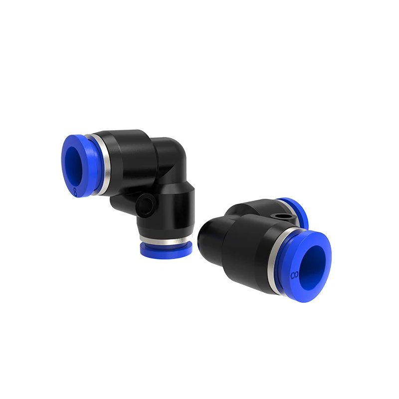 PV Degree Elbow Pneumatic Quick Fitting Plastic 4mm 6mm 8mm 10mm Air Parts Pipe Push In Water Quick Connector Slip Lock 2 Way
