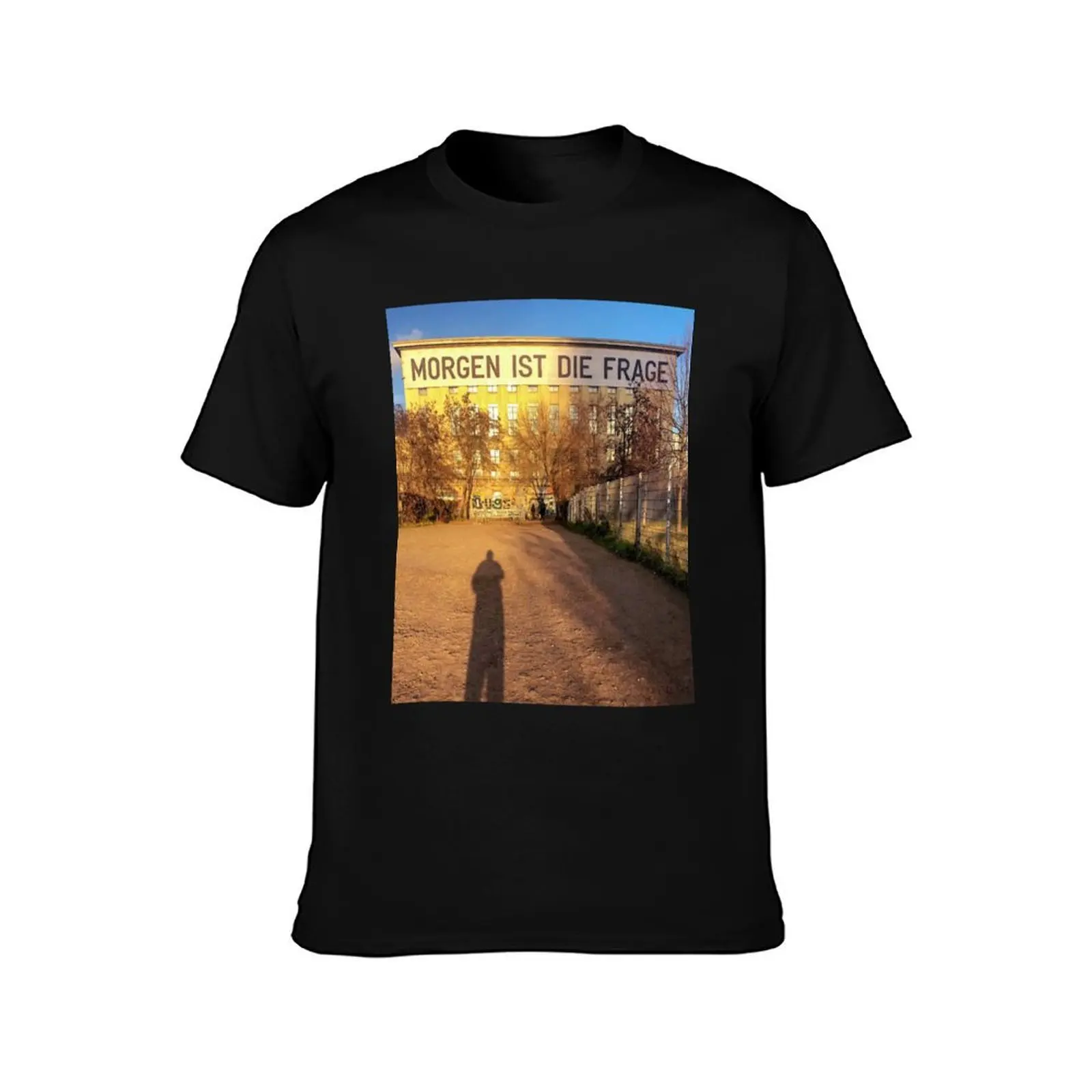 تي شيرت Berghain - Morgen ist die استفزاني تي شيرت رجالي تي شيرت رجالي من القطن الثقيل برسوم جرافيك تي شيرت