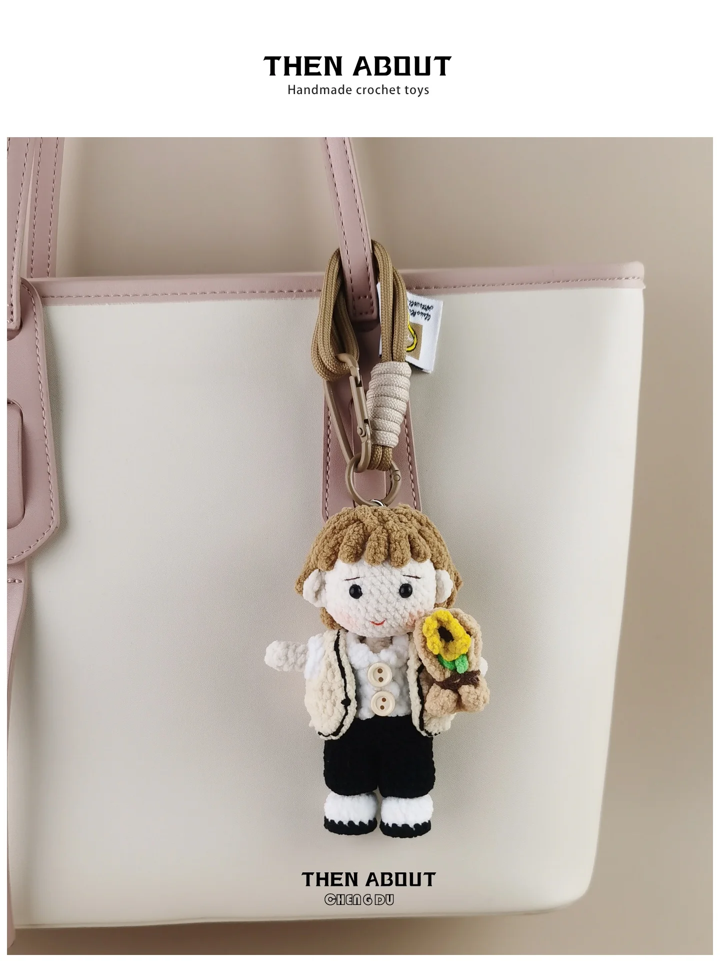 Sunshine Handsome Male Teacher Doll Bag Pendant Backpack School Bag Decoration Teacher's Day Gift without Brand